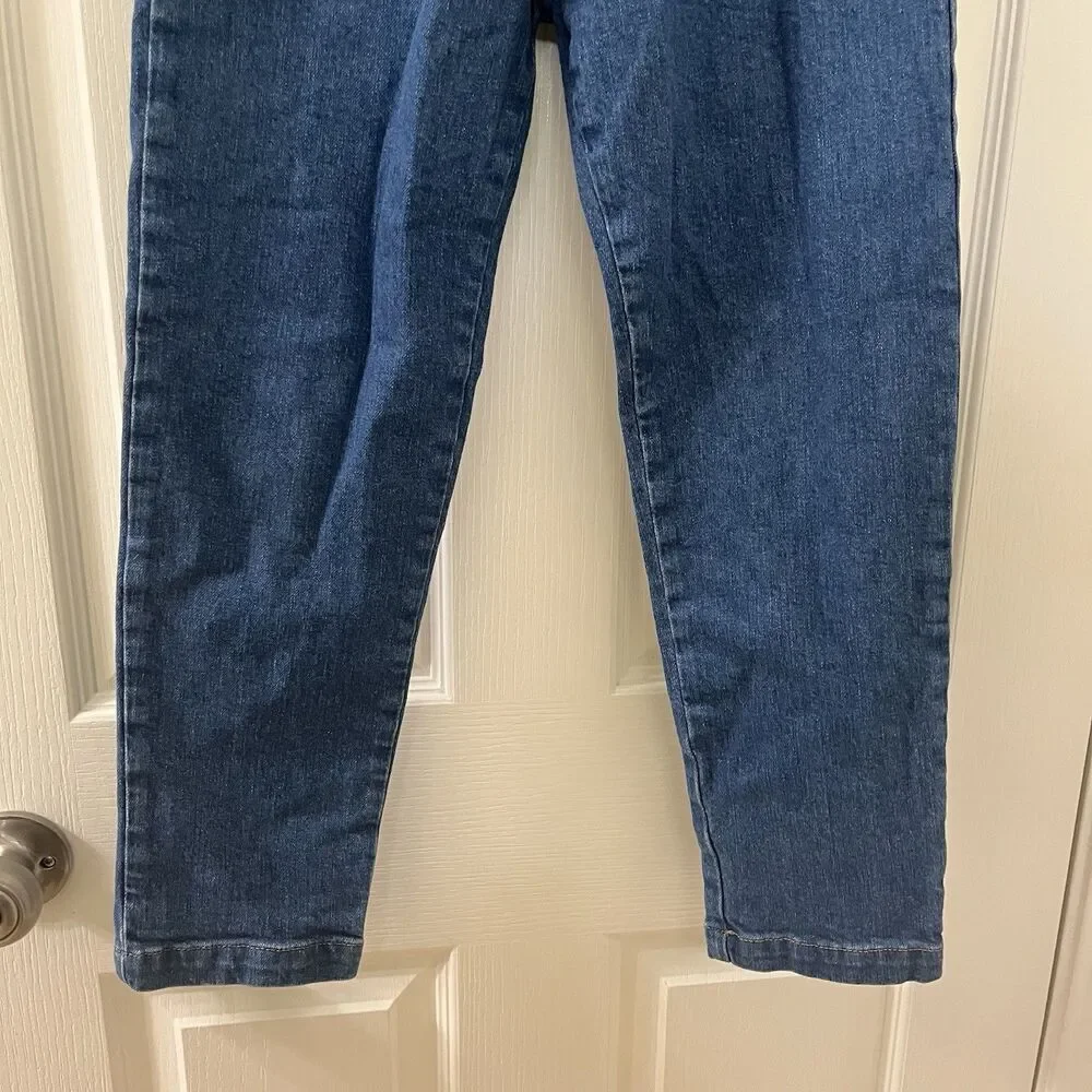 Mini Boden Heart Pocket Elastic Waist Jeans Blue Pull-On Girls Size 6 years